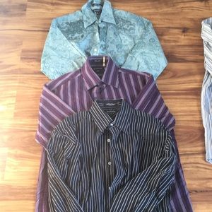 Lot of THREE men’s button up shirts. GUC.